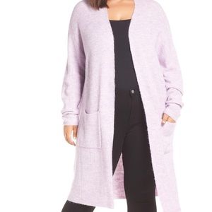 Leith Midi Open Cardigan in Purple